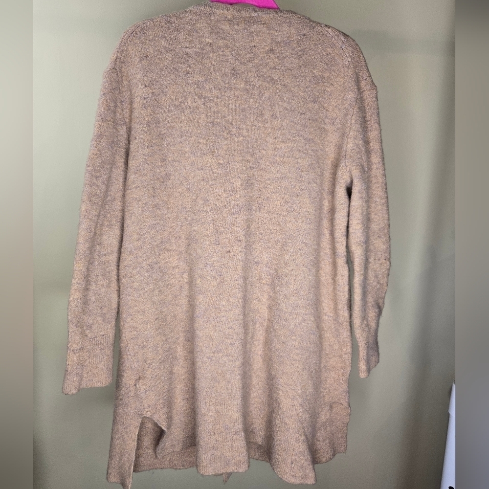 Madewell Cardigan Sweater Womens XS Mauve Wool Blend Oversized Long Slv Marble - Picture 3 of 9